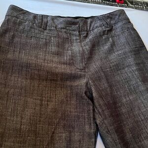 Counterparts size 14 black linen like high waist cropped pants flat zip front